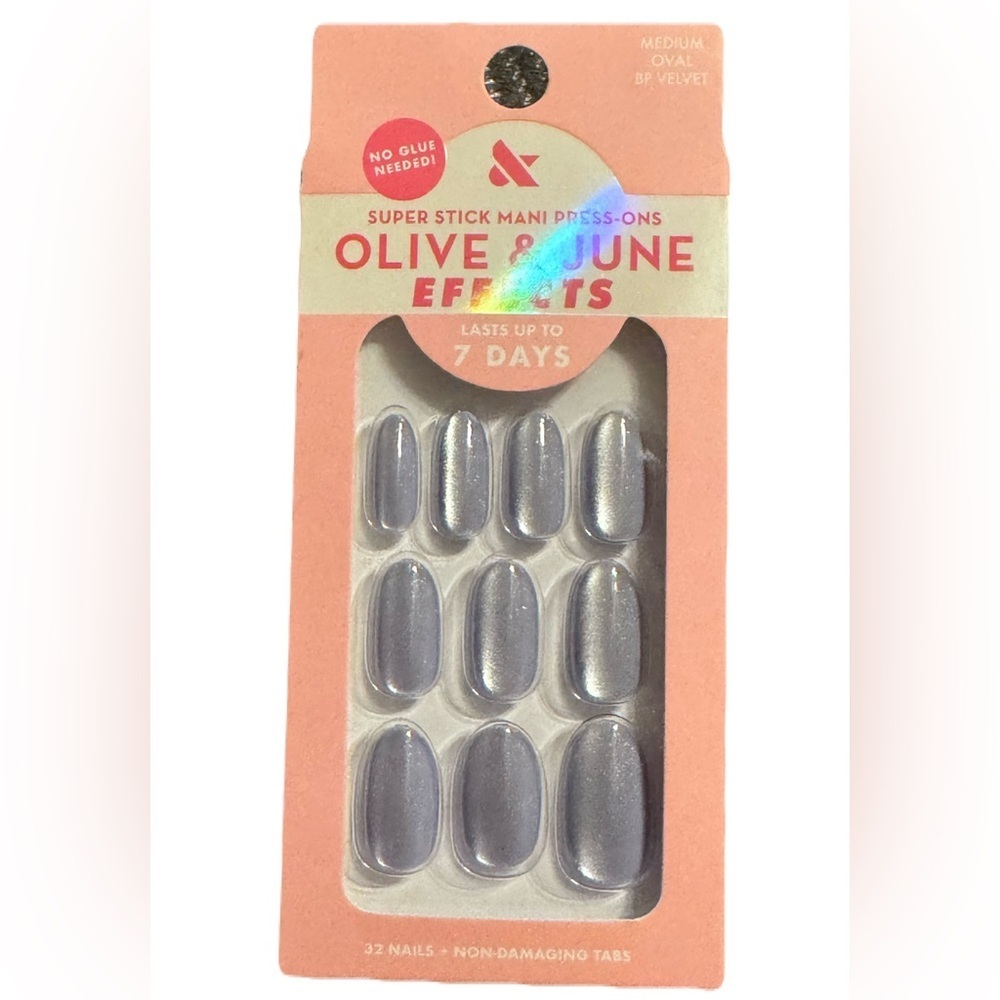 Olive & June Effects Super Stick Mani Press Ons Medium Oval BP Velvet